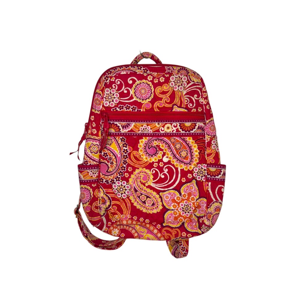 Vera Bradley Backpack Small Raspberry Fizz Pink Paisley Quilted Boho Preppy